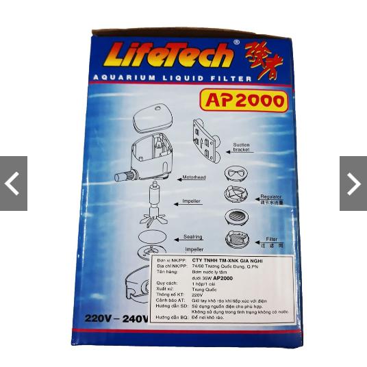 Máy Bơm Nước Hồ Cá LifeTech AP2000 - Máy Bơm Nước Bể Cá Cao Cấp