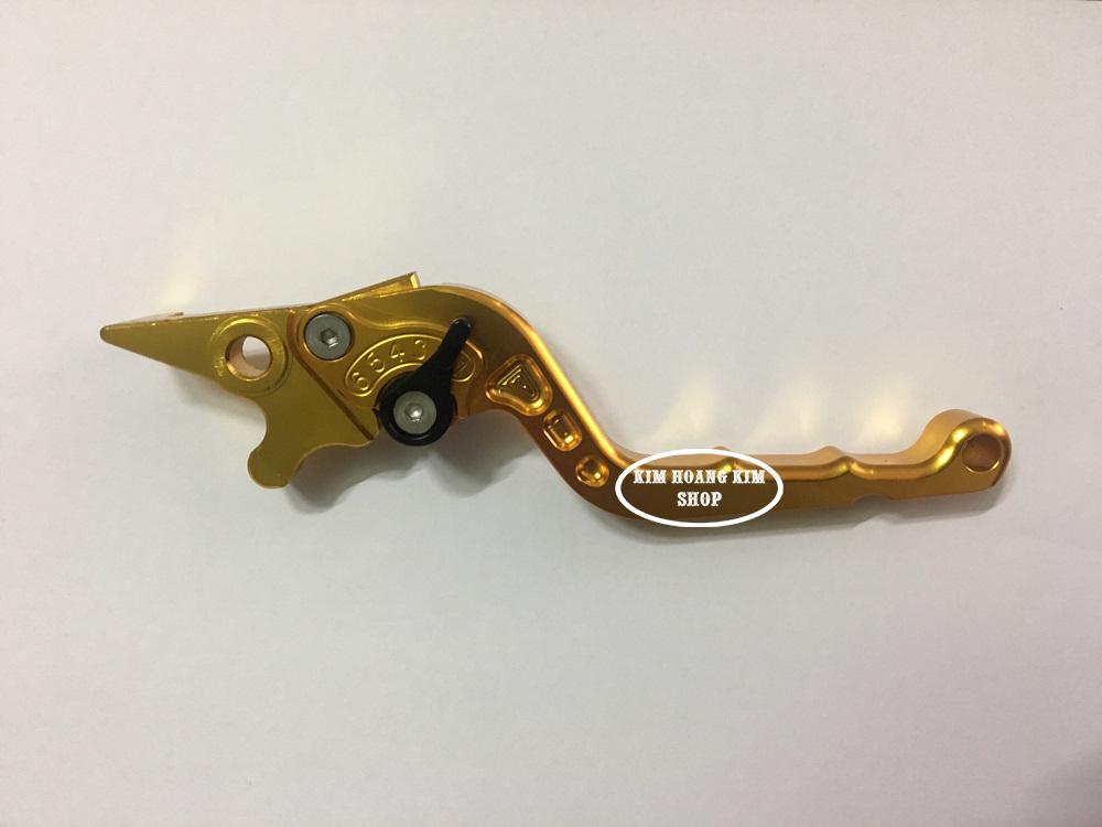 Tay thắng đĩa nhôm 6 số CNC dành cho xe Wave,Sirius...(màu vàng)