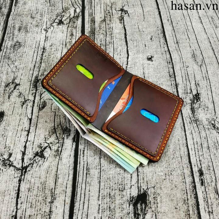 [HCM]Ví da nam mini handmade da bò cao cấp