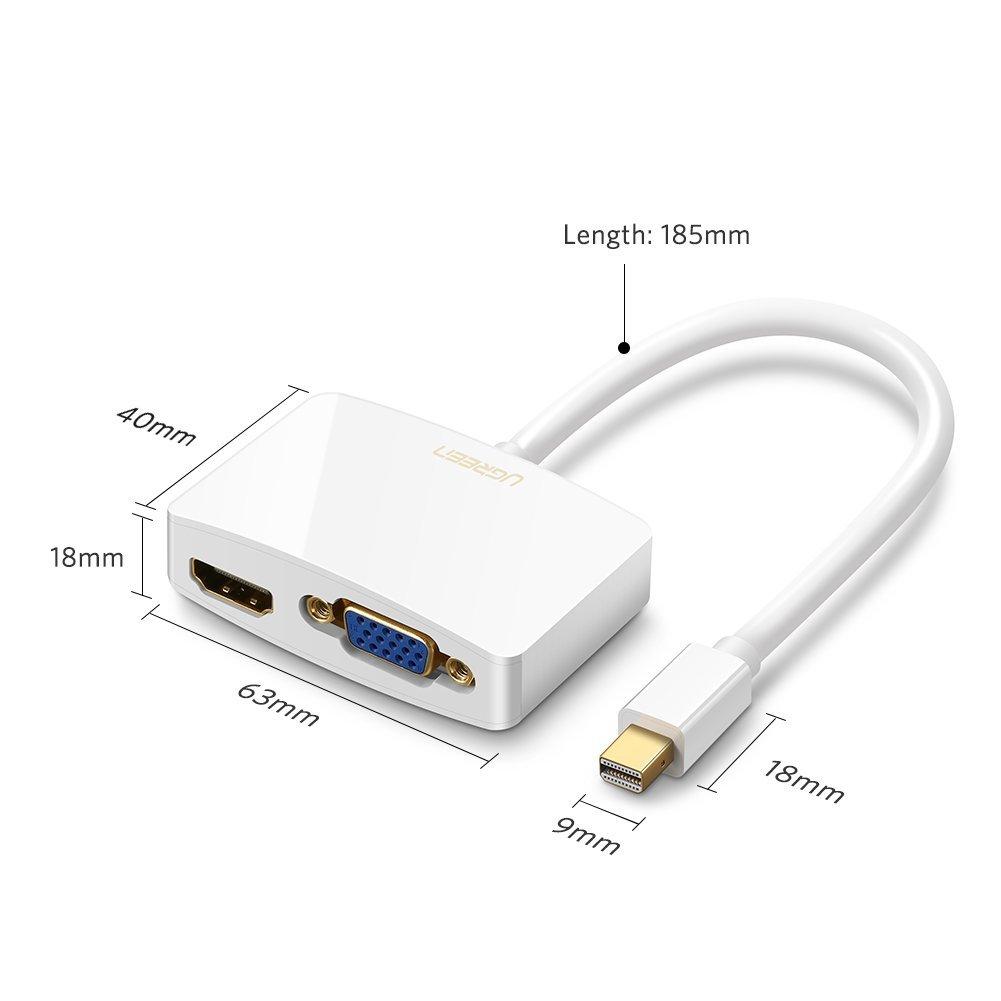 Cáp Mini Displayport sang HDMI và VGA Ugreen