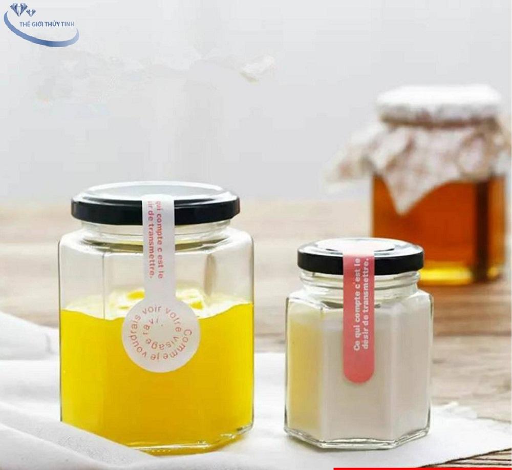 [HCM]HŨ THỦY TINH LỤC GIÁC ĐỰNG THỰC PHẨM 280ML