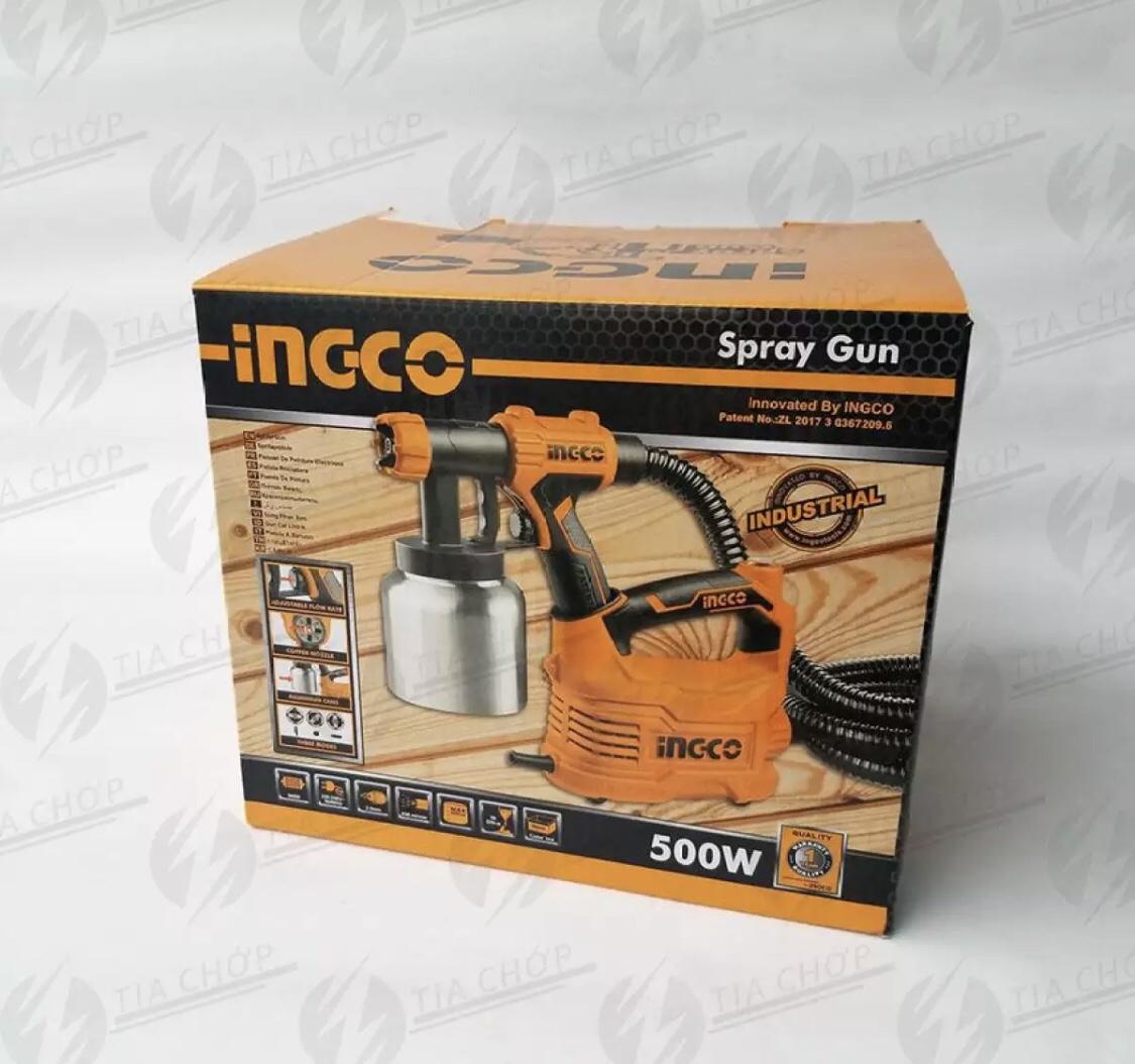 MÁY PHUN SƠN DÙNG ĐIỆN INGCO 500W SPG5008-2 ( Hộp Chưa Sơn Chất Liệu Nhôm)