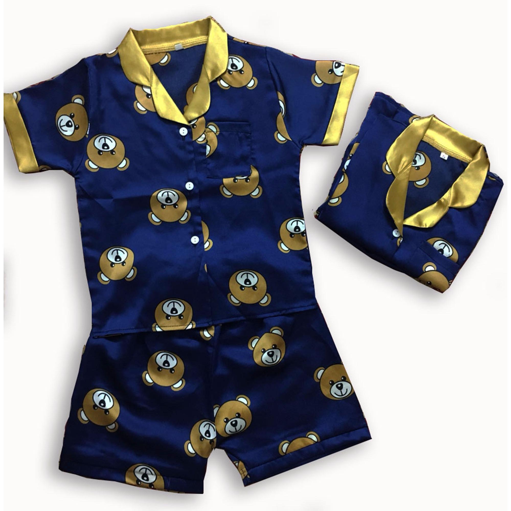 Bộ pijama lụa mềm bé trai , bé gái