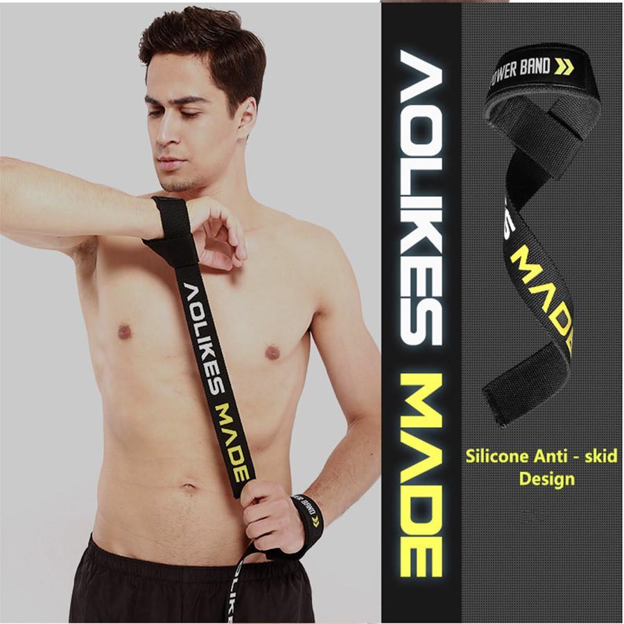 Dây kéo lưng - Deadlift GYM Cao Cấp  Aolikes 7637 (1 Đôi )