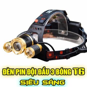Đèn pin đội đầu 3 bóng T6 siêu sáng