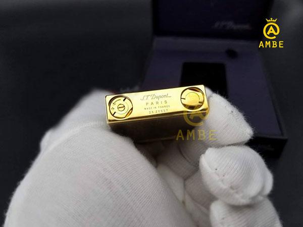 Bật lửa Dupont bạc xước mạ vàng D132