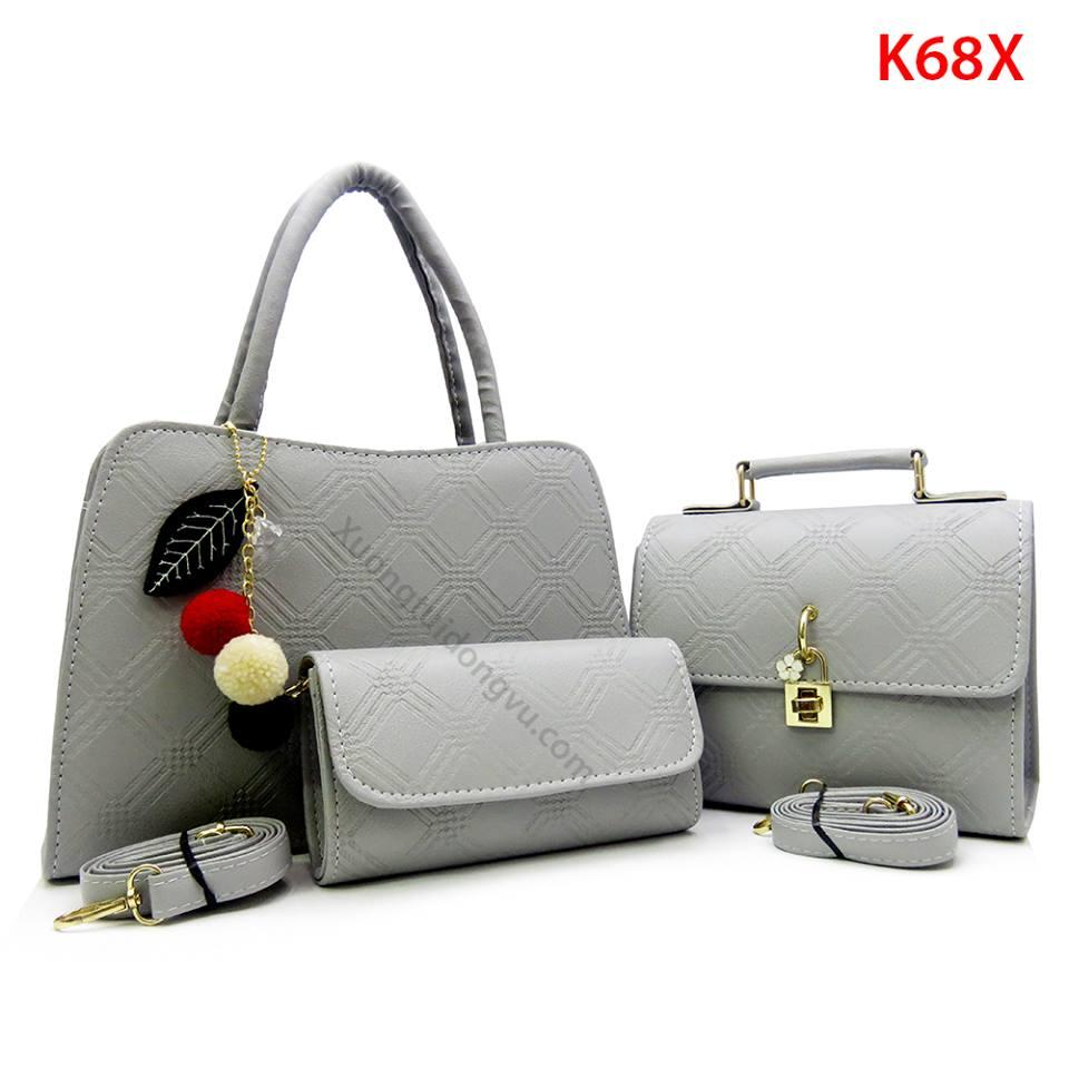 Bộ 3 Túi Xách Nữ K68 ( Gồm 2 Túi 1 Ví)