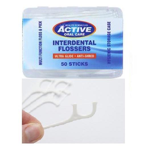 Tăm chỉ nha khoa Beauty Formulas Active Oral care Interdental Flossers - hộp 50 cái