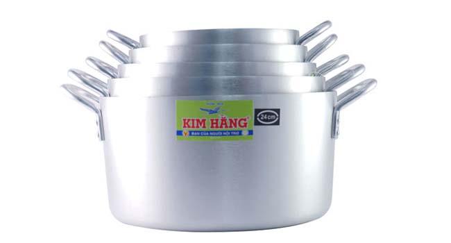 BỘ 5 NỒI NHÔM KIM HẰNG ĐẶC BIỆT QUAI TRÒN (16-18-20-22-24)