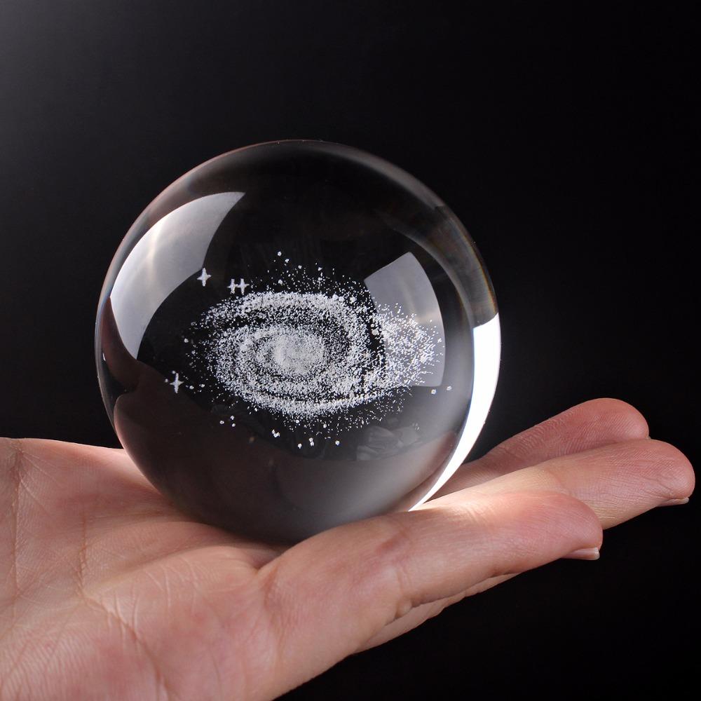 [HCM]Quả cầu thủy tinh thiên hà 3D - Galaxy Ball 6cm (Tặng LED rời)