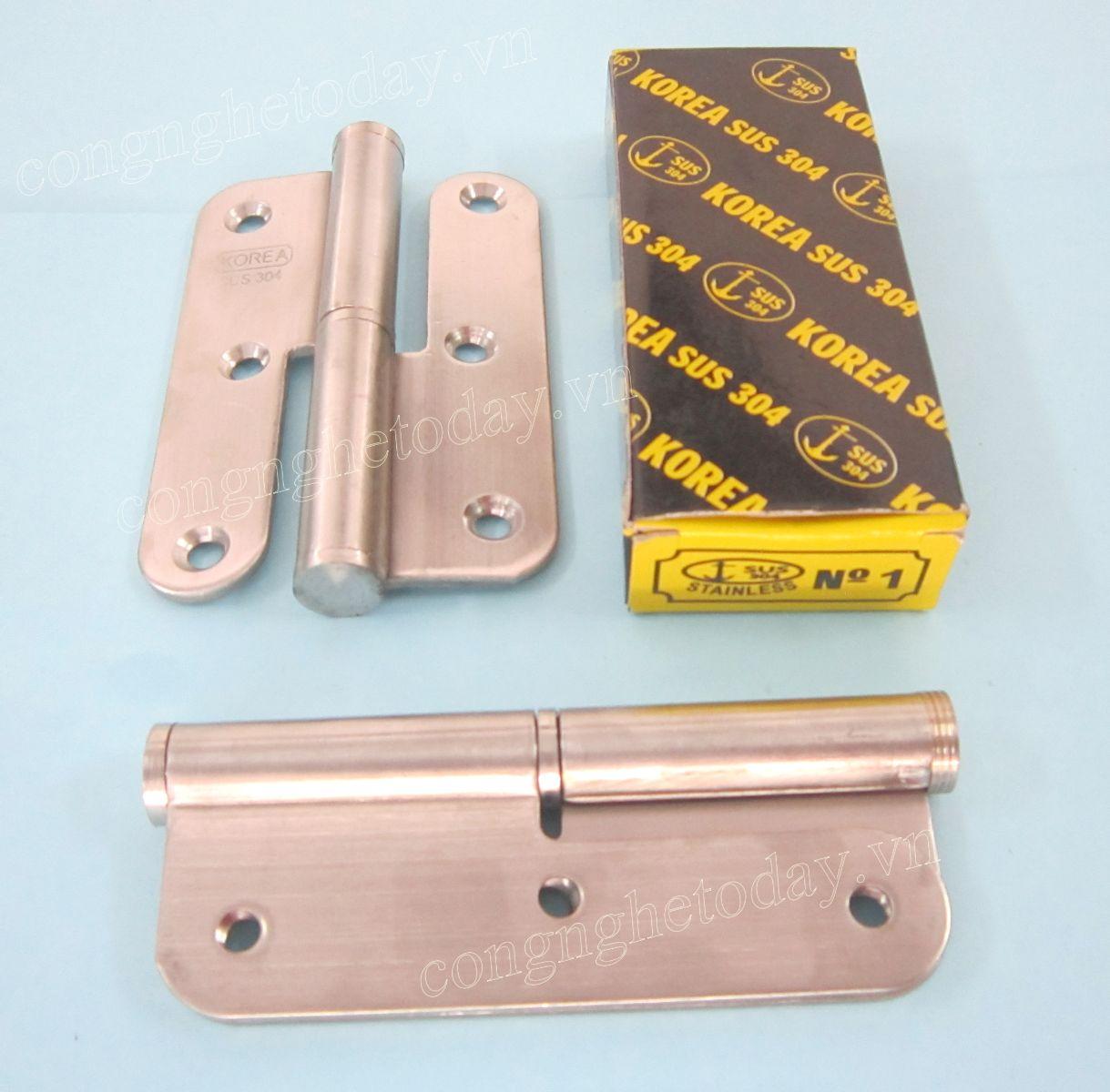 Bộ 2 lá bản lề cối inox 304 số 1