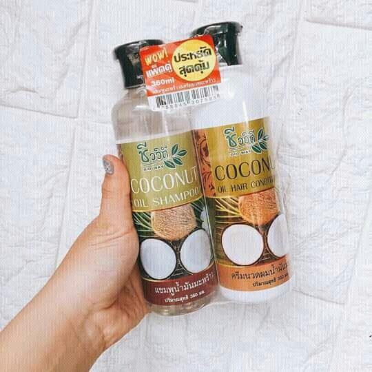 Combo 2 chai gội xả tinh dầu dừa Coconut Thái Lan