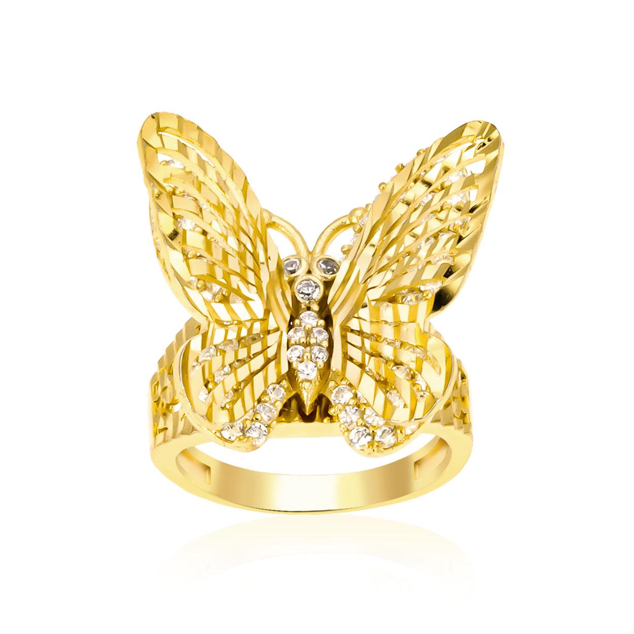 N866 nhẫn buom buom nữ uha mạ vàng 18k đính đá cz