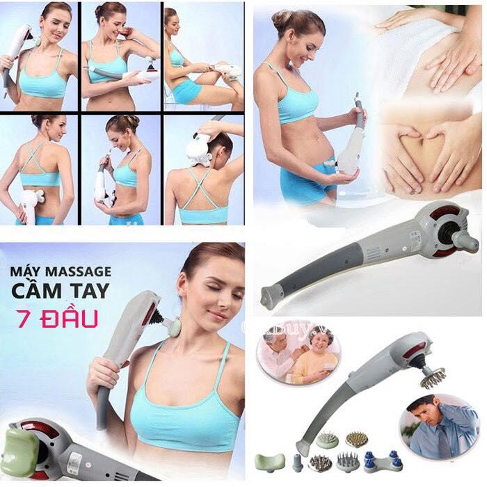 Máy mát-xa cầm tay 7 đầu Magic King Massage (Xám)