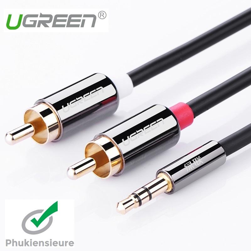 Cáp audio 3.5mm ra 2 đầu RCA 1.5M UGREEN UG-10583 ( cao cấp)