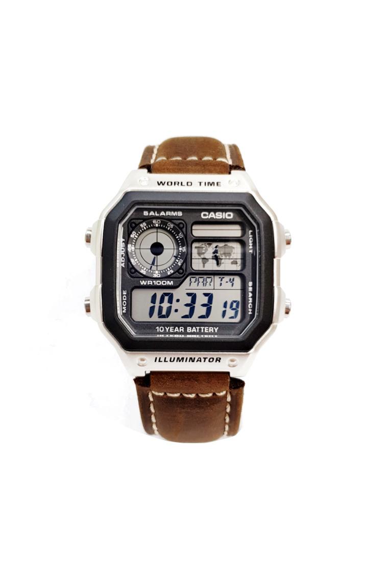 [HCM]Dây da đồng hồ Casio AE-1200WH các loại ( Màu nâu sậm )