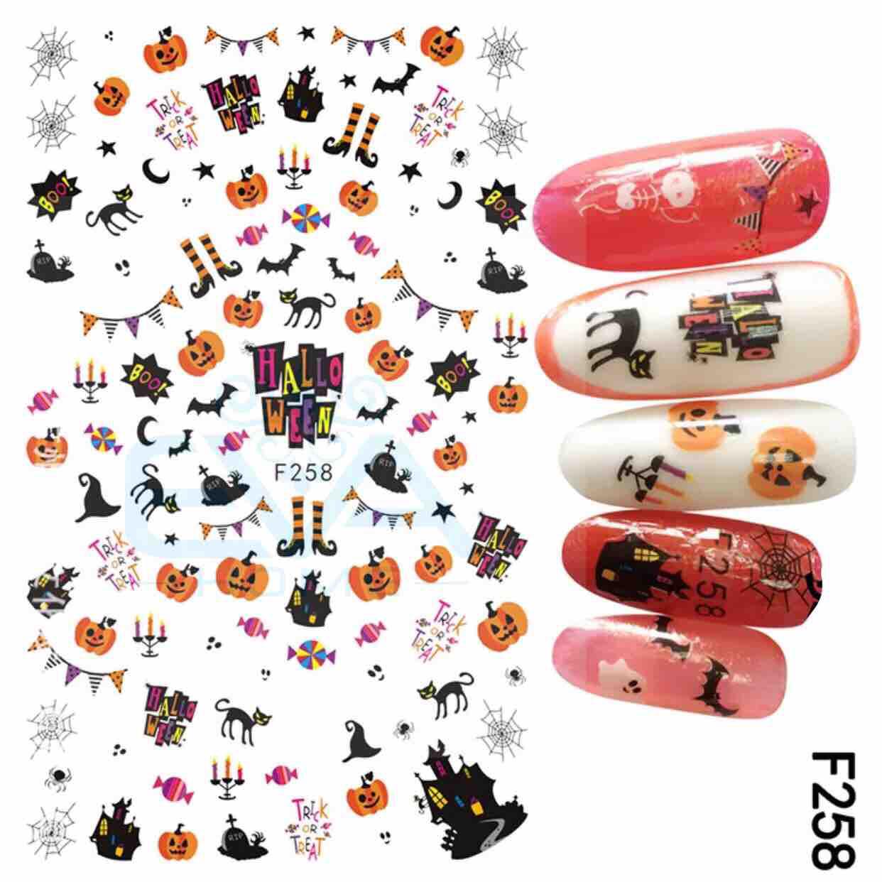 STICKER DÁN MÓNG TAY LỄ HỘI MA QUỶ HALLOWEEN