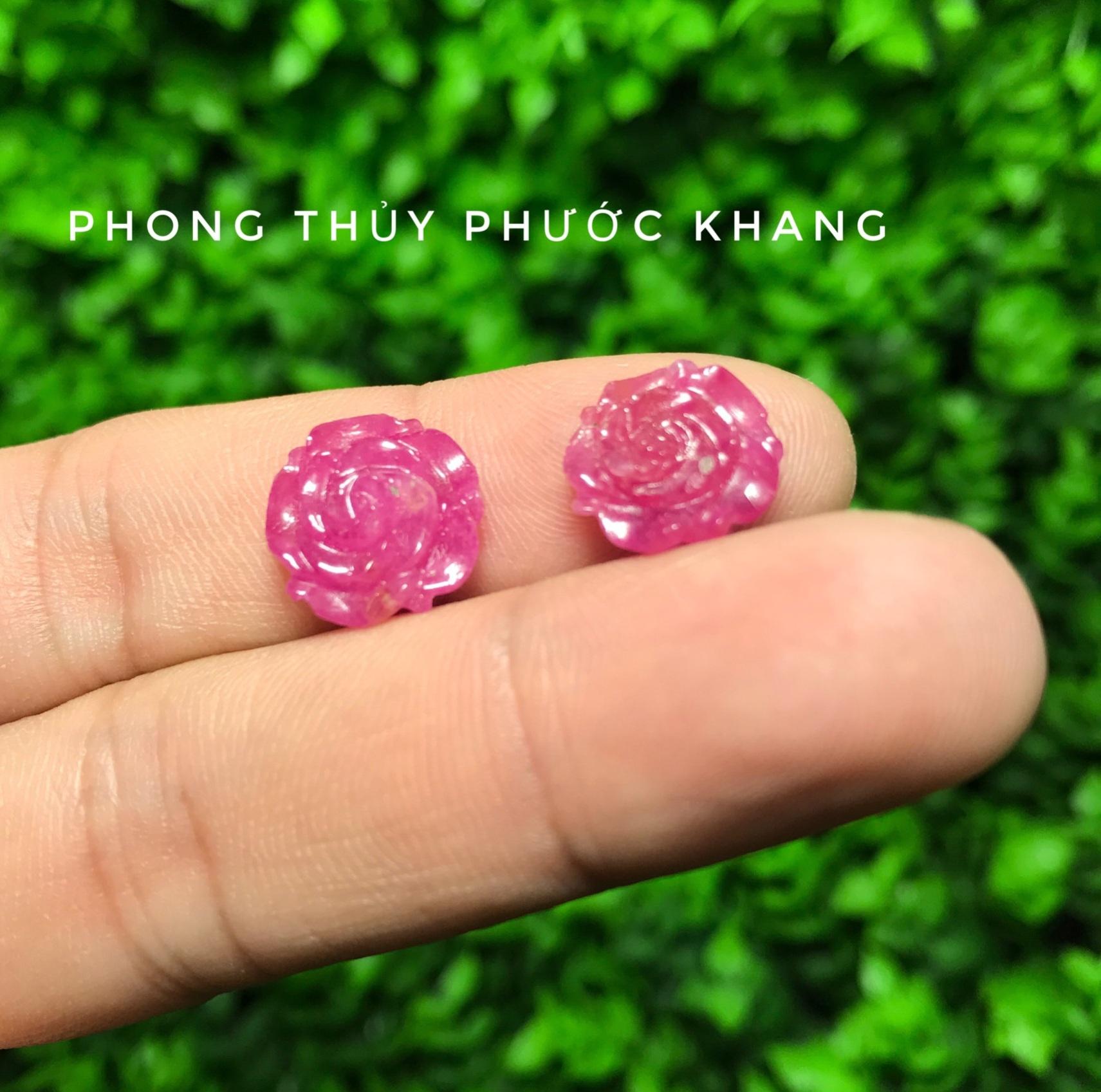 Mẫu đơn đá Ruby tự nhiên làm mặt nhẫn