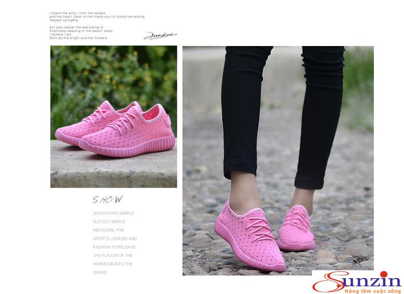 Giày sneaker nữ thoáng chân TVC2 (hồng) size từ 35-40