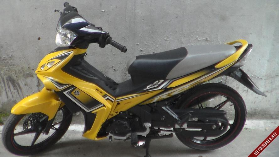 Bộ tem dán xe máy xe Exciter 135 đời 2010, tem cao cấp (màu vàng)