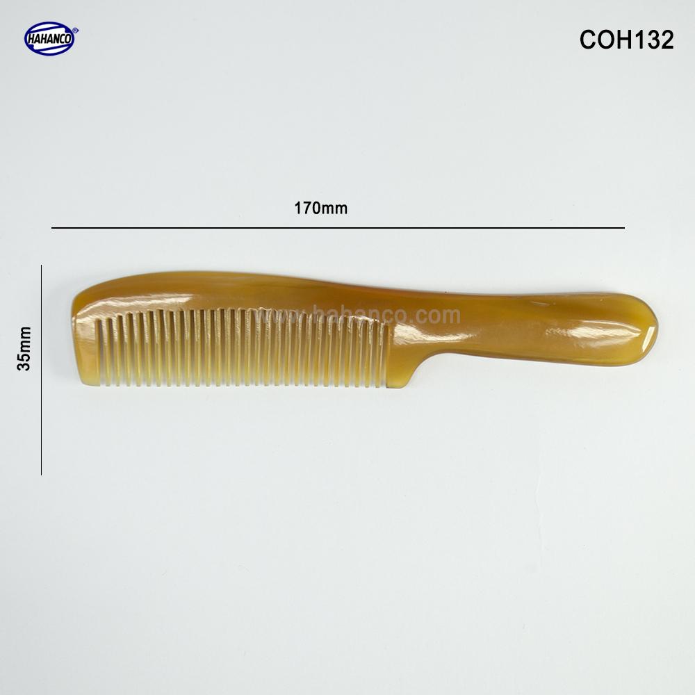 Lược sừng xuất Nhật - COH132 (Size: M - 17cm) Mẫu tiêu chuẩn - Horn Comb of HAHANCO - Lược sừng trâu - Có lợi cho sức khỏe