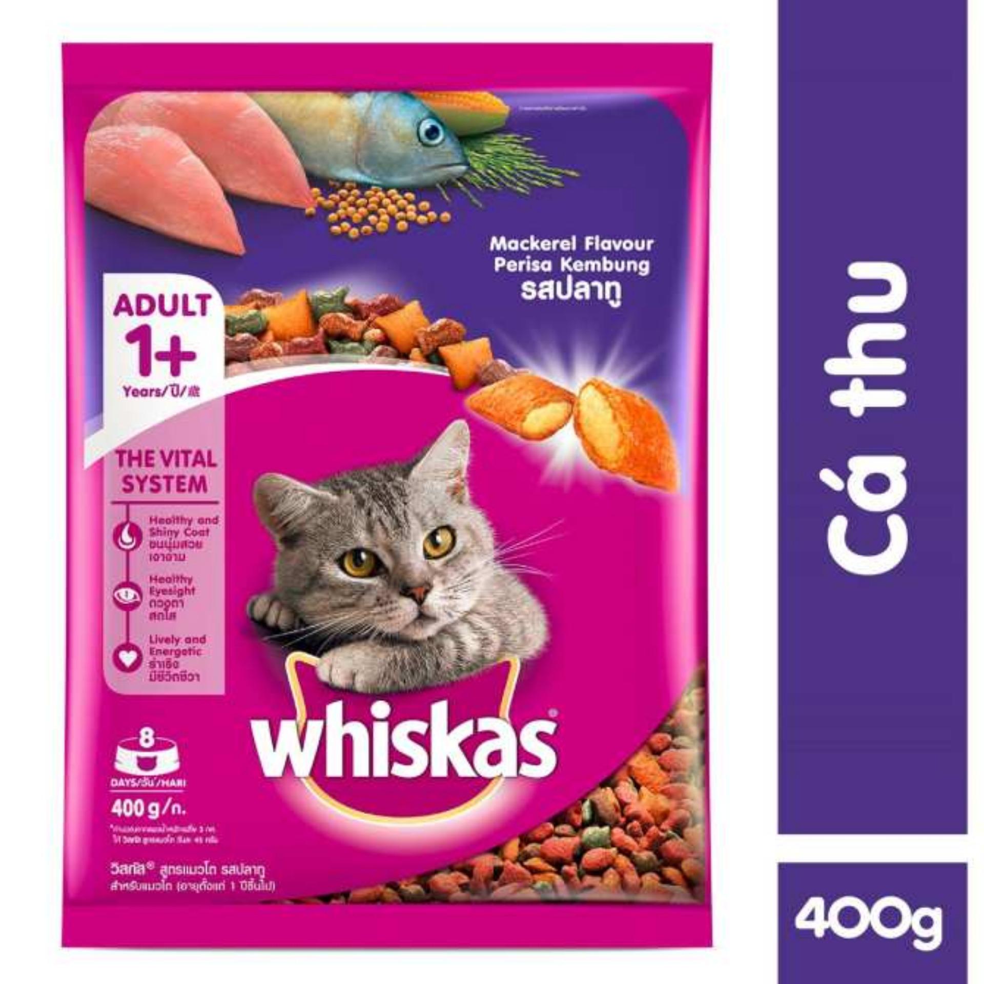 Bộ 3 túi thức ăn mèo Whiskas vị cá thu 400gr