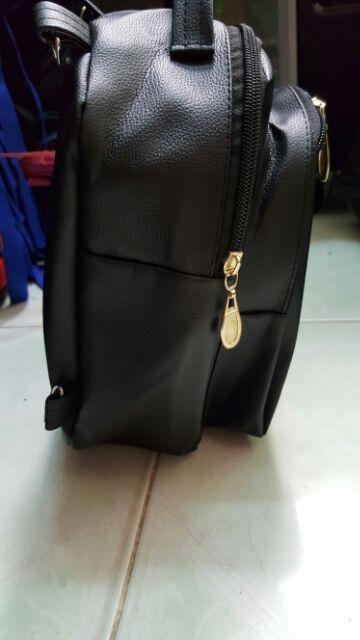 [HCM]Balo Da Nữ Mini Khóa Vàng Xinh Xắn