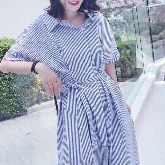 [HCM]Đầm sơ mi sọc xanh ( có hình khác nhà Bo chụp )