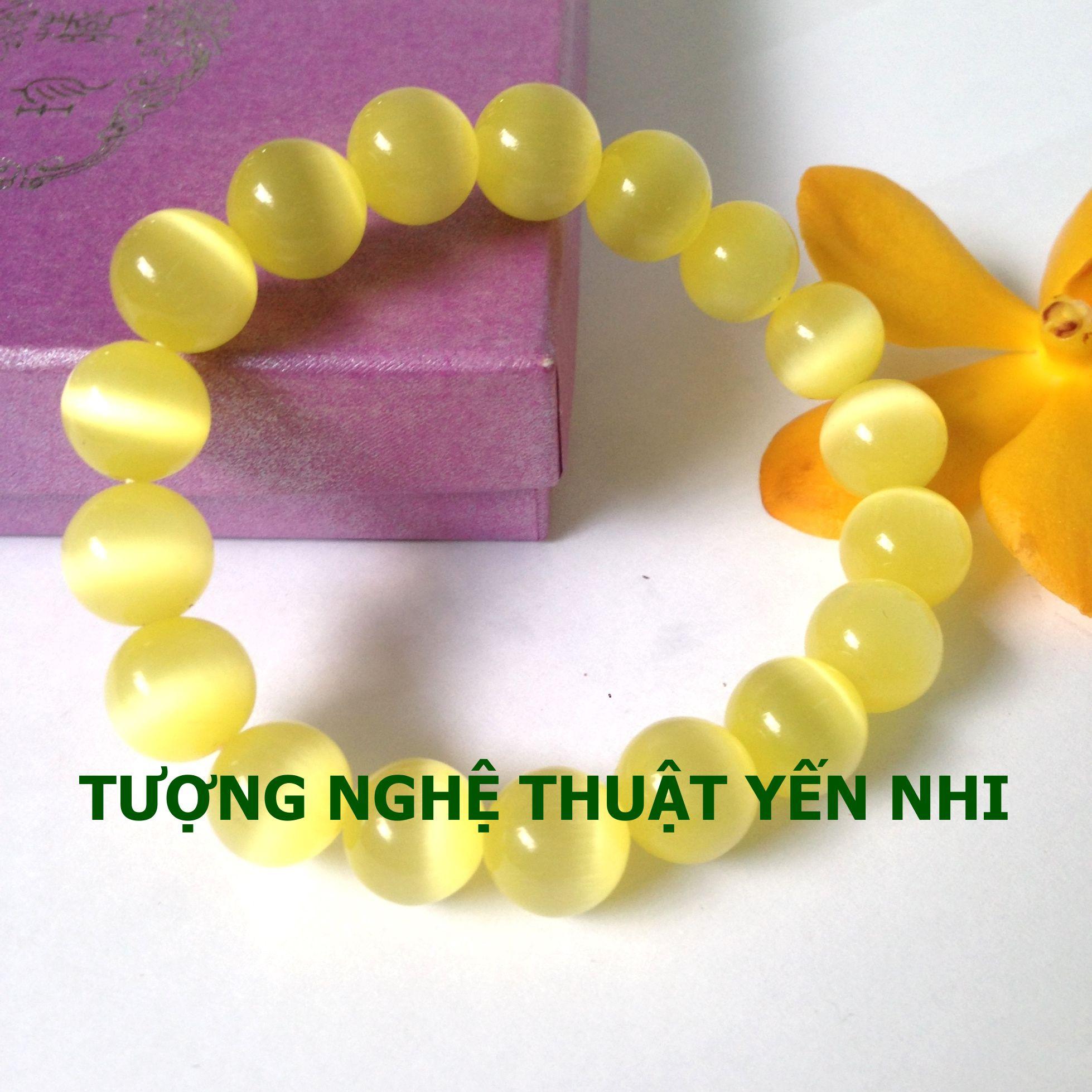 Vòng tay đá Mắt mèo size hạt 10ly