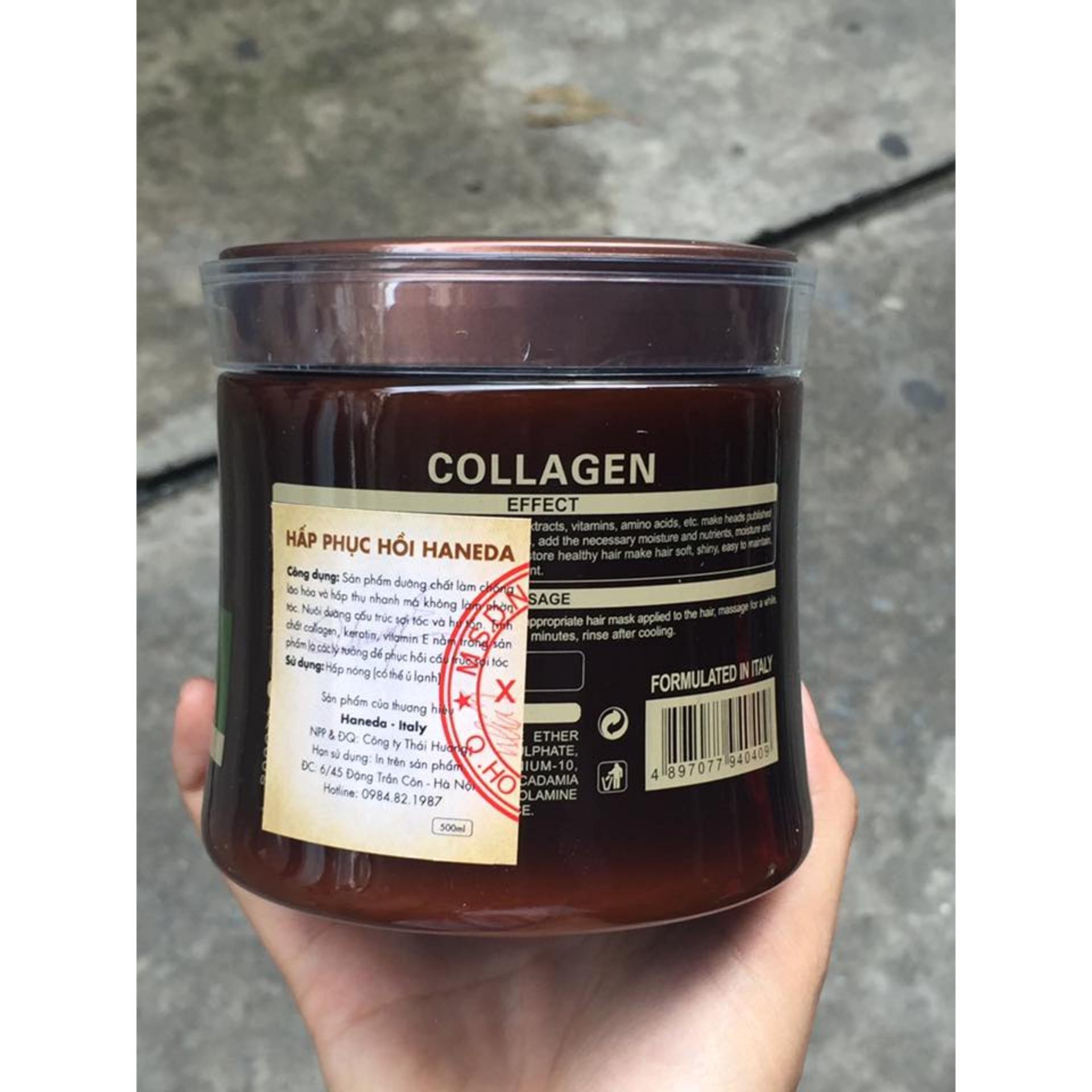 [HCM]Hấp dầu Haneda Collagen phục hồi tóc hư tổn 500ml
