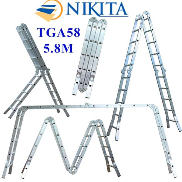 Thang Nhôm Gấp 4 Đoạn Nikita Nhật Bản TGA58 - 5 bậc 5,8M