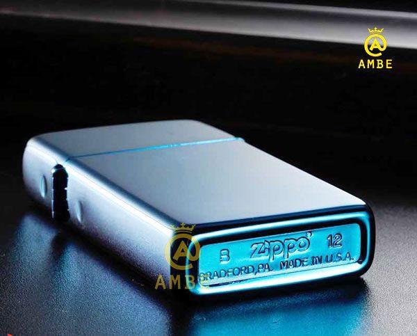 Zippo Sapphire Slim xanh bóng 20494