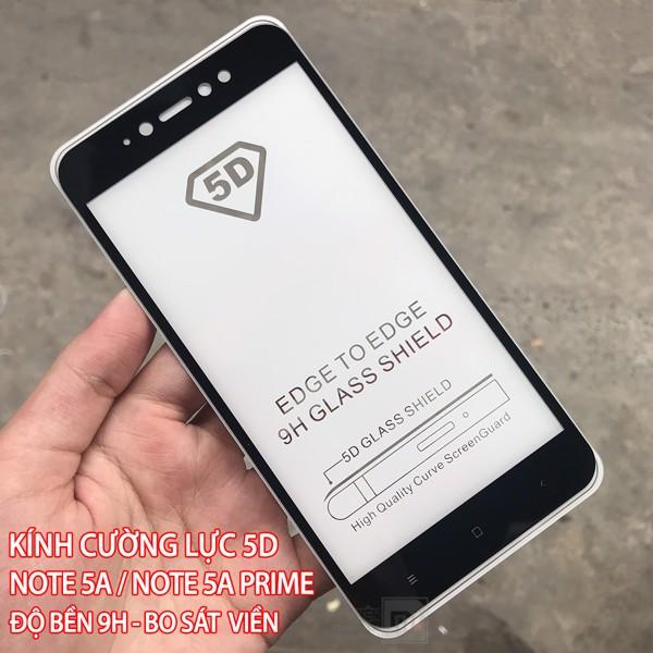 Kính cường lực 5D full keo cho Xiaomi Redmi Note 5A (Đen)