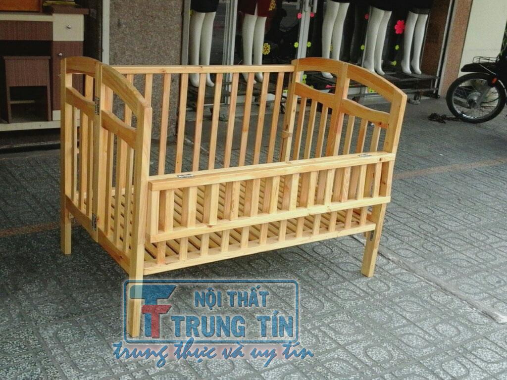 cũi gỗ cho bé size lớn 80*130 cm