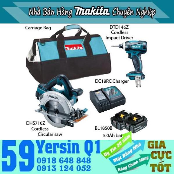 BỘ SẢN PHẨM MÁY CƯA ĐĨA VẶN VÍT DÙNG PIN MAKITA DLX2085M