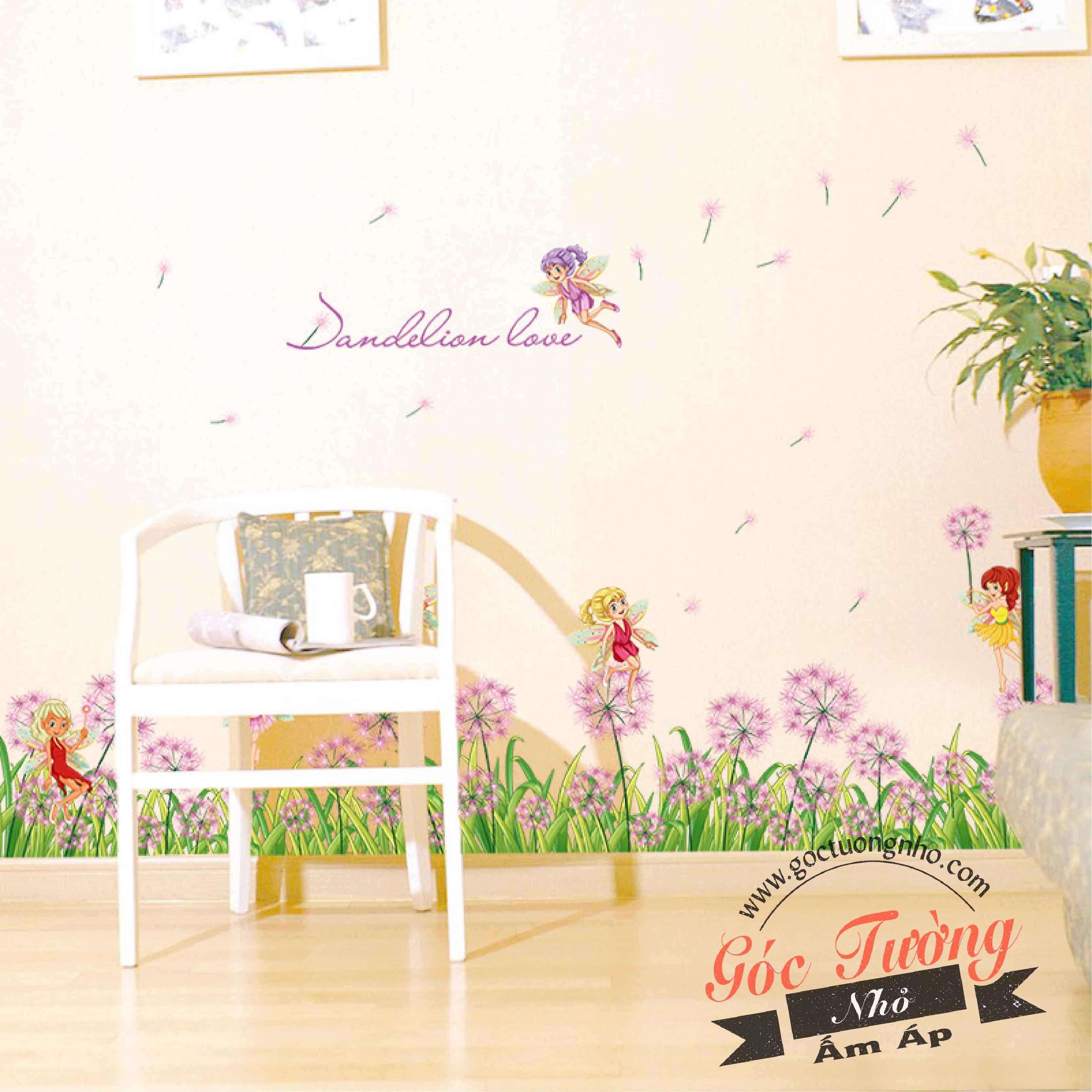 Decal dán tường Hình Hoa dán chân tường SK7040