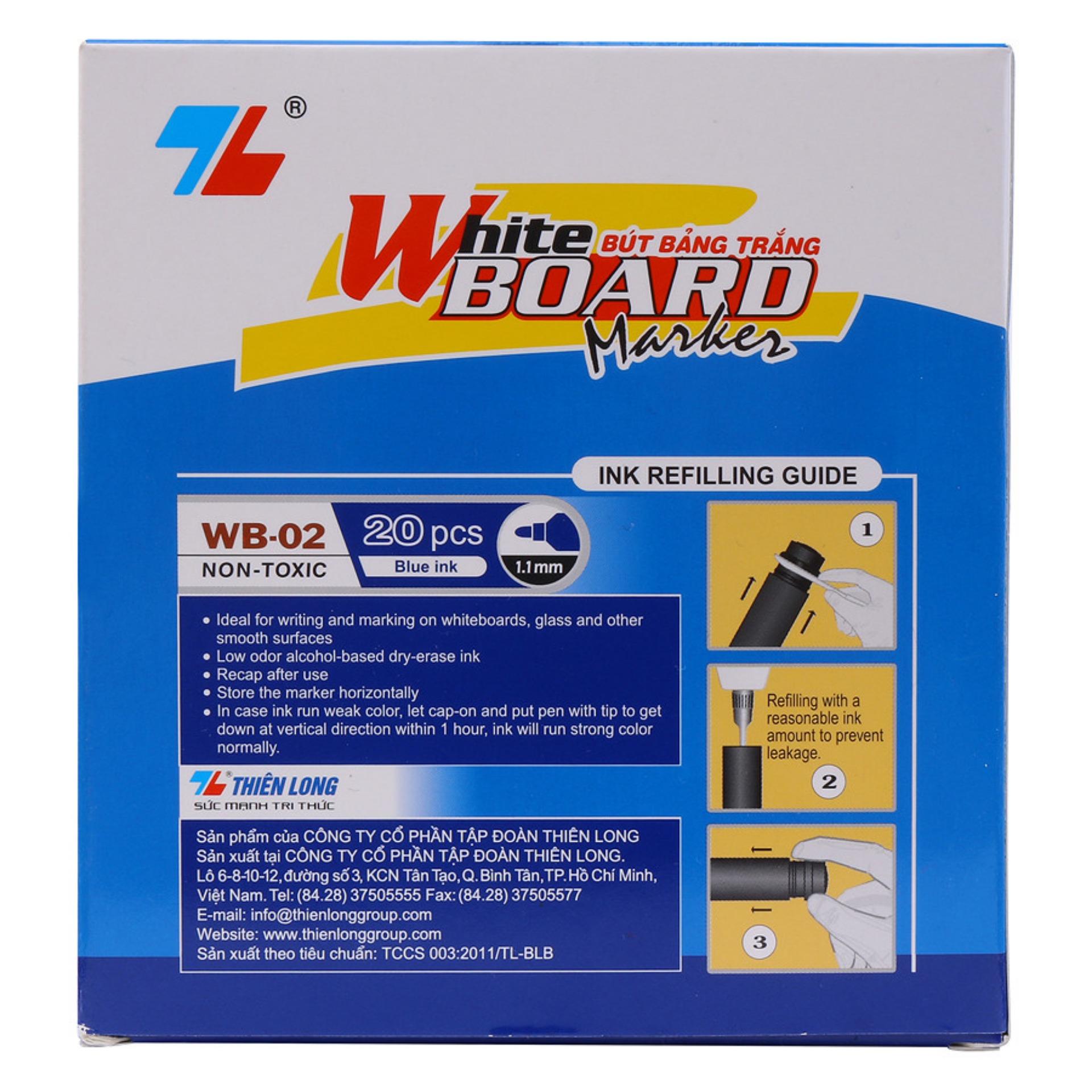 [HCM]BỘ 10 CÂY BÚT LÔNG BẢNG THIÊN LONG WB-02 (MÀU XANH)