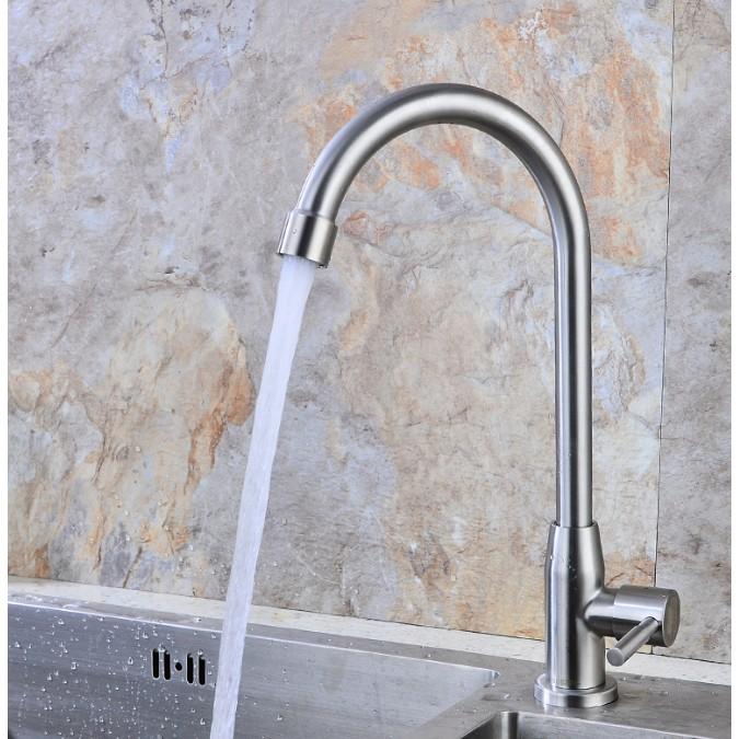 Vòi đơn Inox 304 chậu rửa bát VRB902 tặng dây cấp nước inox