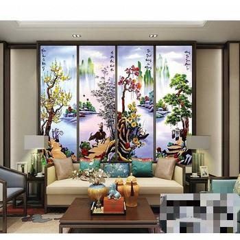 [HCM]Tranh đính đá Tiều  Ngư Canh Mục  Y8085 LV040  146 X 100CM