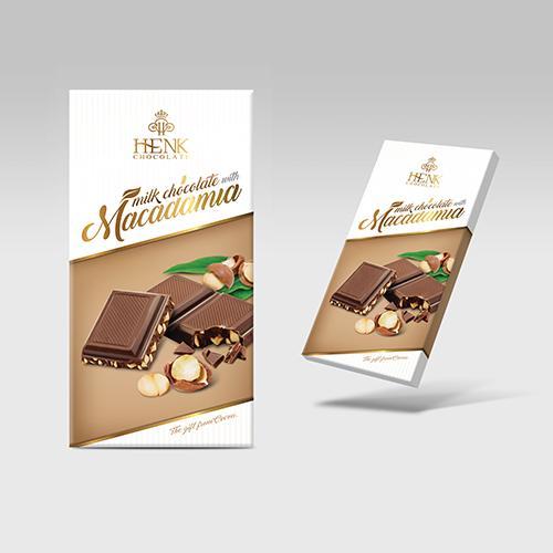 Socola sữa nhân hạt mắc ca thanh 100g | Henk Chocolate