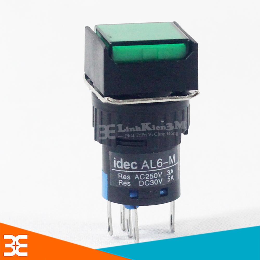 Nút nhấn đề vuông 24vdc al6- m nhấn nhả có đèn
