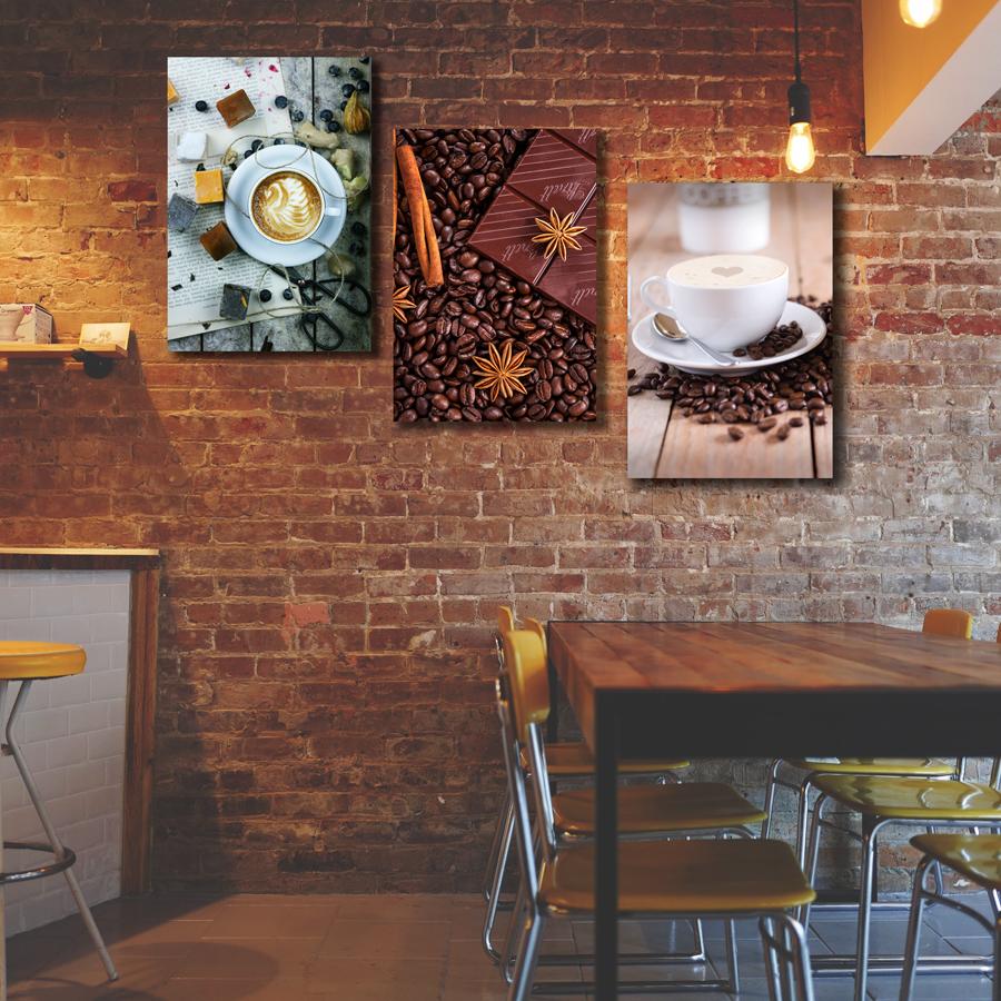 Bộ 3 tranh canvas 40x60cm tranh café hiện đại - Khung hình phạm gia PGTK1