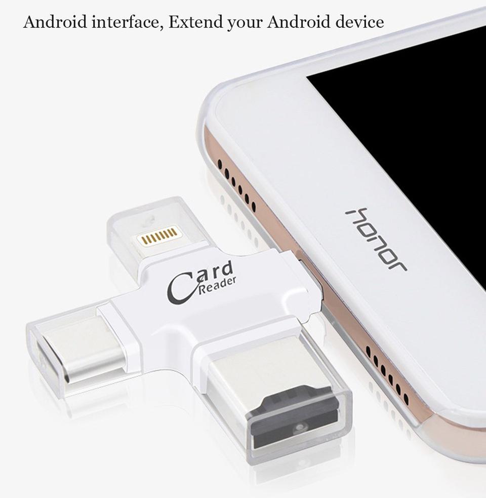 Đầu đọc thẻ nhớ 4 cổng (USB 2.0 / Micro USB / USB Type-C)