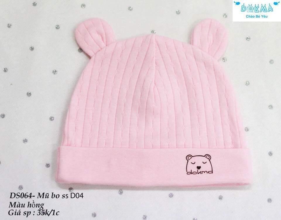 Dokma - Mũ sơ sinh bo cotton nỉ (0-6t)