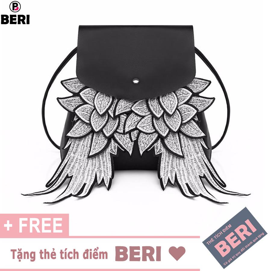 Ba lô nữ da thiên thần BERI đen  - BALO040