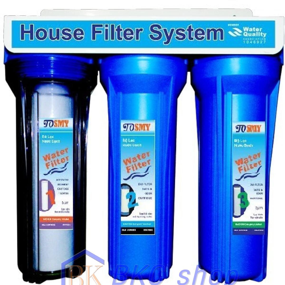 [HCM]Bộ lọc thô đầu nguồn 3 cấp lọc 10 inch SMY H10-3XT (xanh trong - xanh)