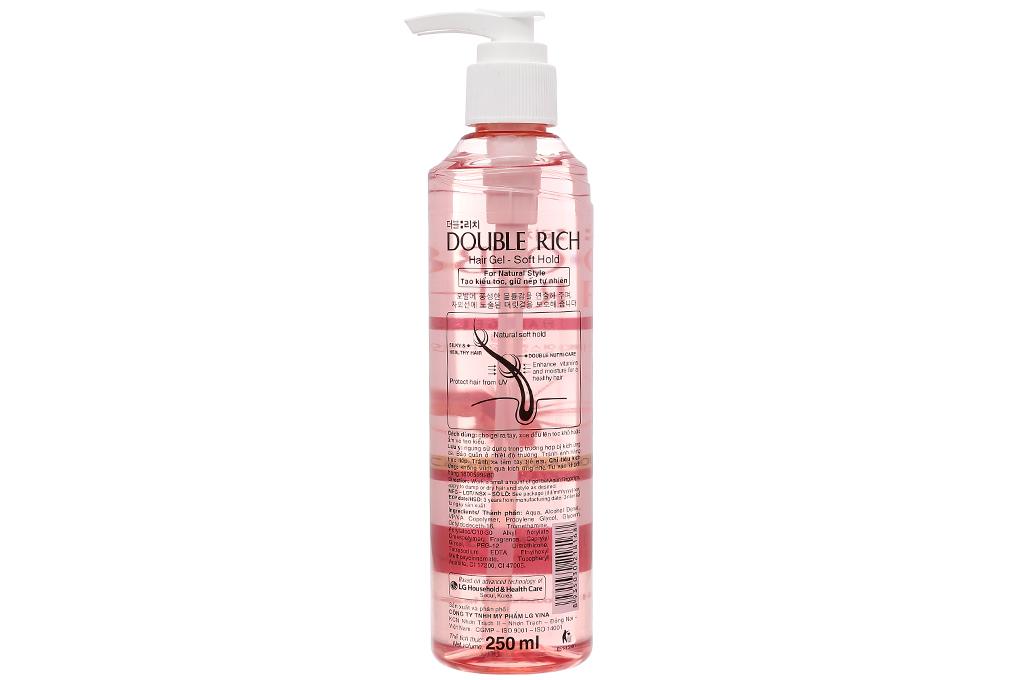 Gel vuốt tóc Double Rich Giữ Nếp Tóc Thẳng 250ml - (hồng)