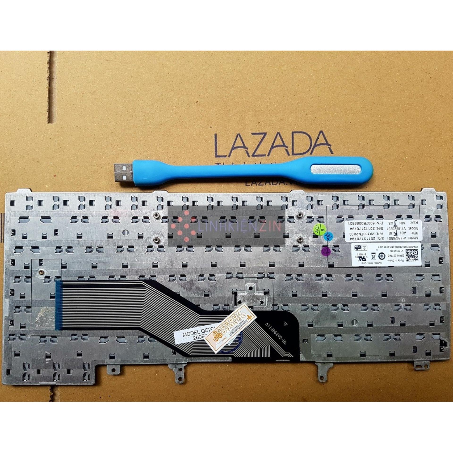 Bàn phím Laptop Dell Latitude E5420 E5430 E6220 E6230 E6320 E6330 E6420 E6430 Tặng đèn LED USB