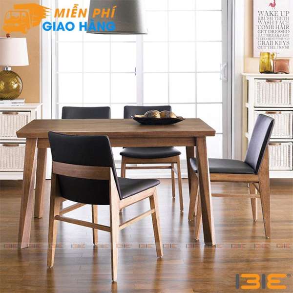 Bộ bàn ăn Zodax màu walnut 4 ghế