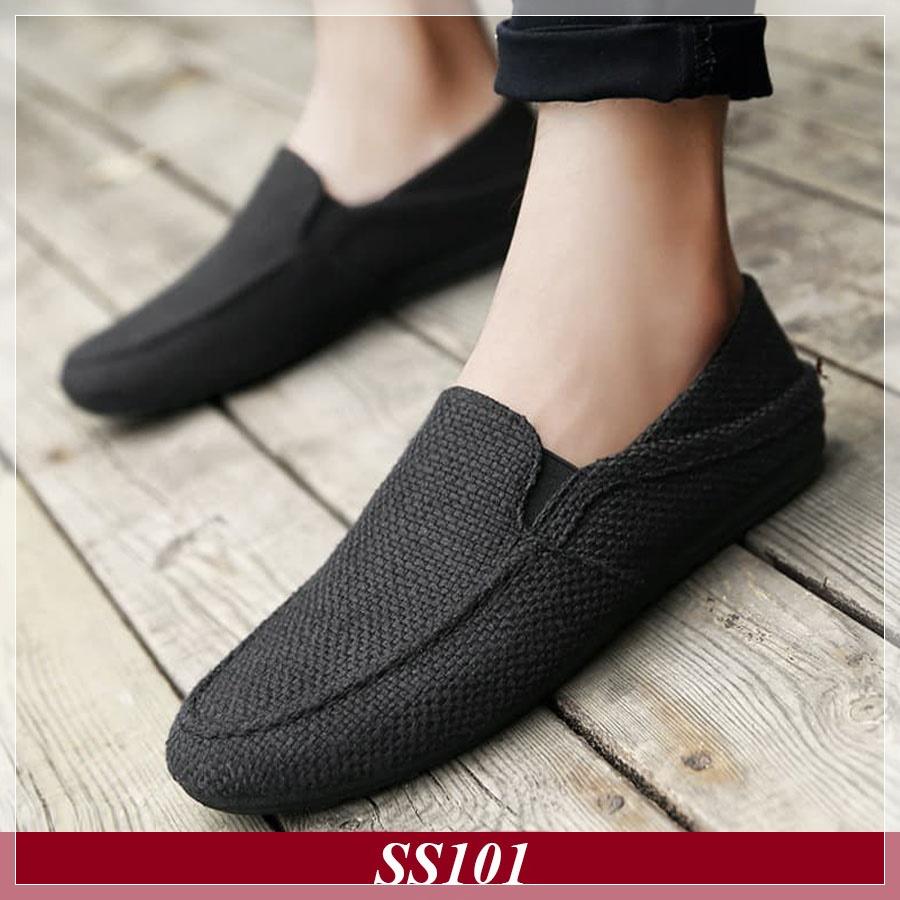 Giày Lười Nam Hàn Quốc Màu Đen SS101
